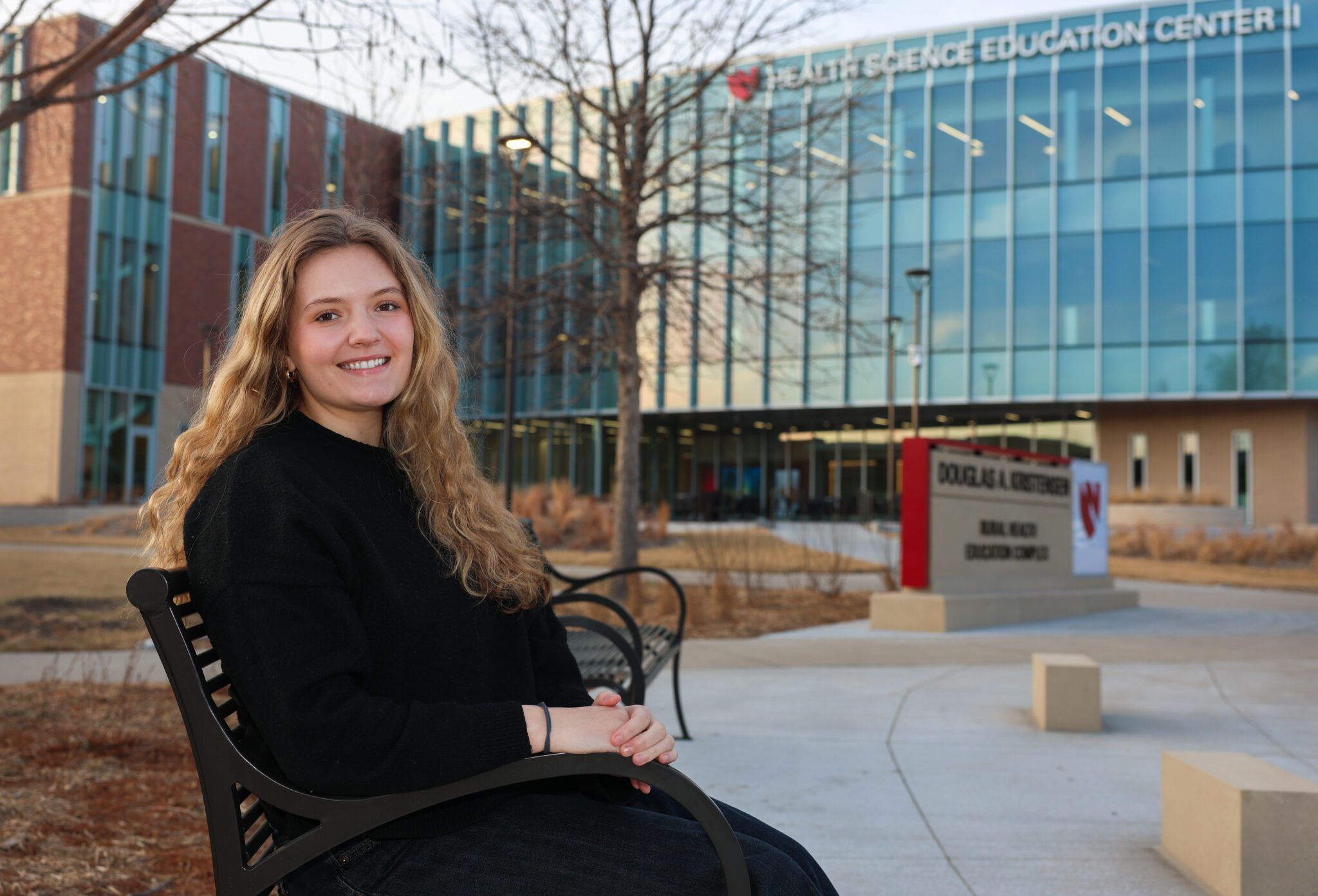 Avery Lowther is a freshman pre-medical student at UNK, where she’s part of the Kearney Health Opportunities Program. (Photo by Erika Pritchard, UNK Communications)